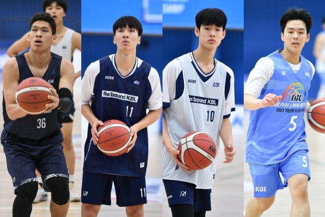 2024 FIBA U18 아시아컵에 나서는 에디 다니엘, 장혁준, 이제원, 김건하 선수 (왼쪽부터)./KBL