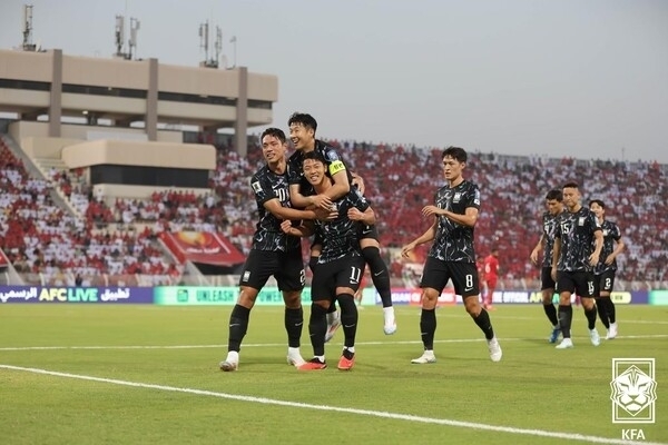 오만전 승리한 한국 대표팀/대한축구협회