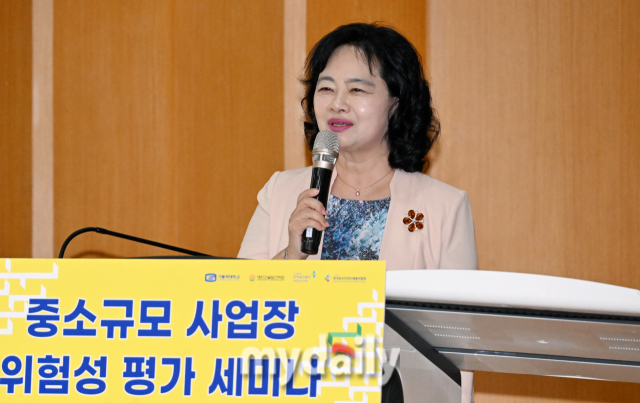 정혜선 한국보건안전단체총연합회 회장이 30일 오후 서울 영등포 안전보건공단 서울남부지사에서 진행된 