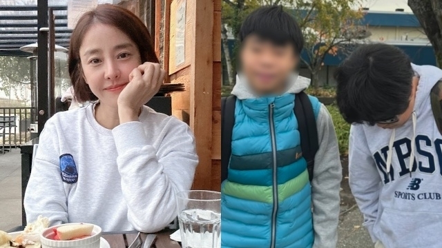 쌍둥이 아들과의 근황을 공개한 배우 박은혜./배우 박은혜 SNS