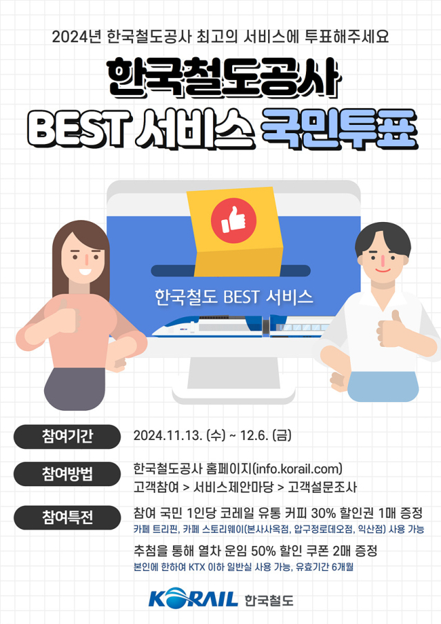 2024년 베스트 서비스 국민투표 포스터./코레일